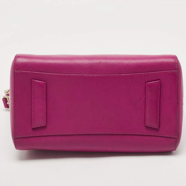 Pre Owned Givenchy Magenta Leather Small Antigona Satchel