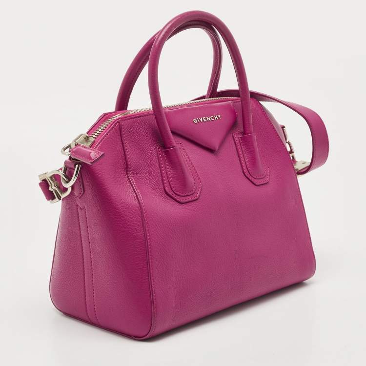 Pre Owned Givenchy Magenta Leather Small Antigona Satchel