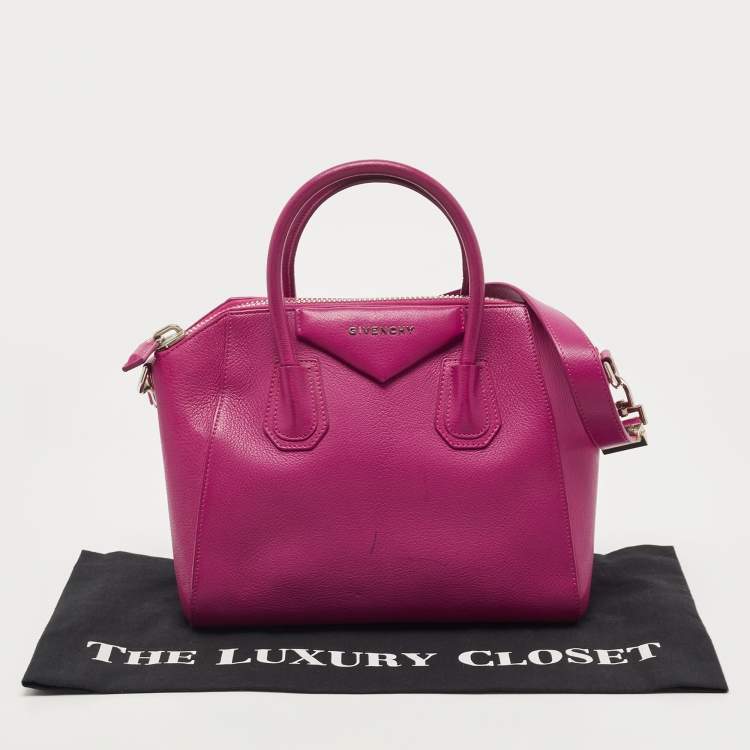 Pre Owned Givenchy Magenta Leather Small Antigona Satchel