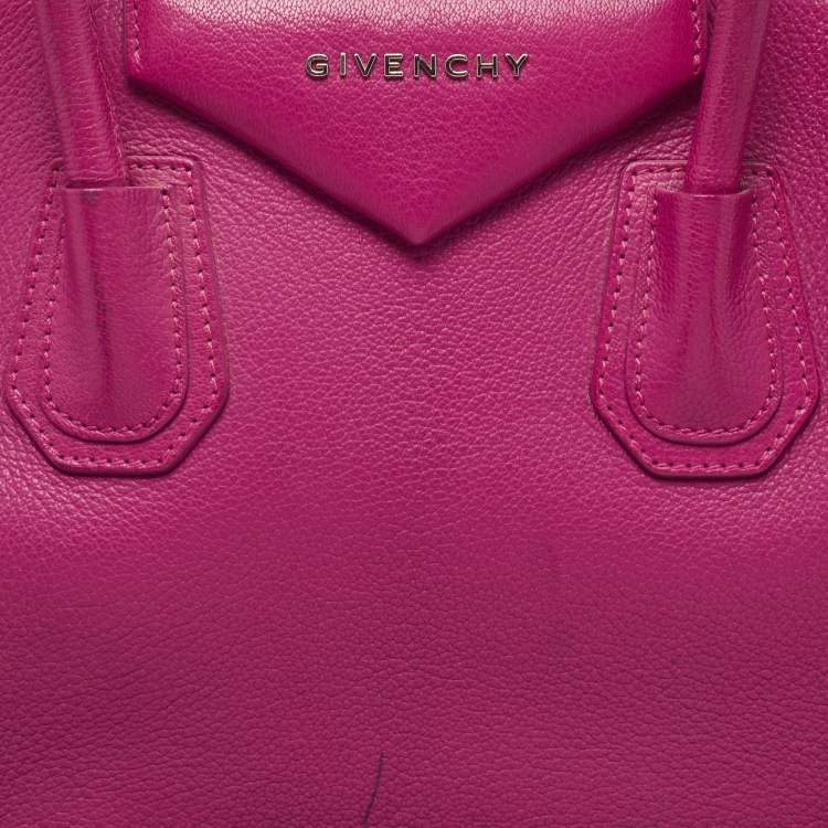 Pre Owned Givenchy Magenta Leather Small Antigona Satchel