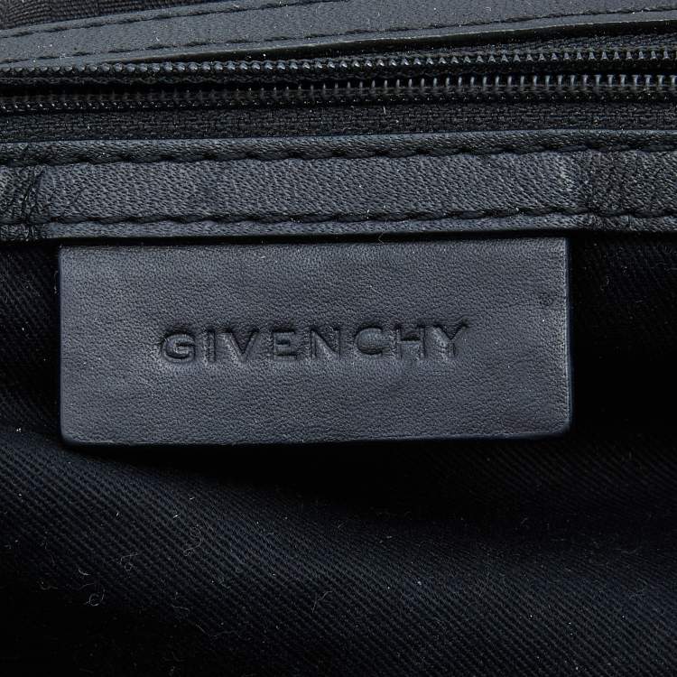 Pre Owned Givenchy Black Monogram Canvas and Leather Zip Satchel