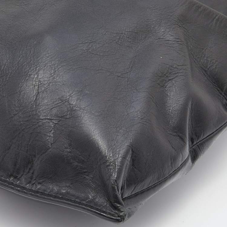 Pre Owned Givenchy Black Leather Ruched Hobo
