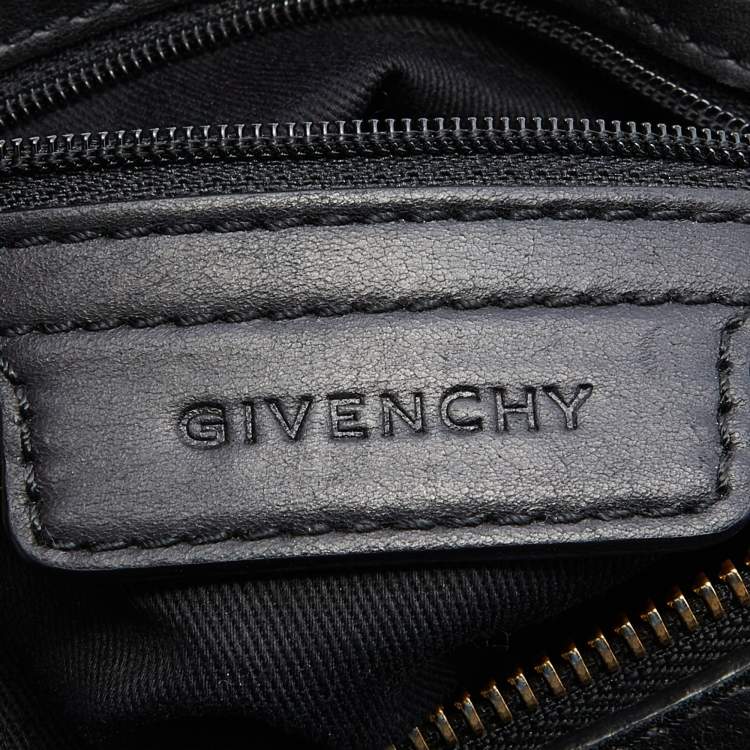 Pre Owned Givenchy Black Leather Ruched Hobo