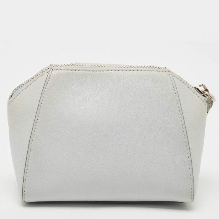 Pre Owned Givenchy Pale Blue Leather Antigona Wristlet Clutch