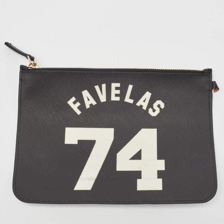 Pre Owned Givenchy Black Coated Canvas and Leather Favelas 74 Shopper Tote