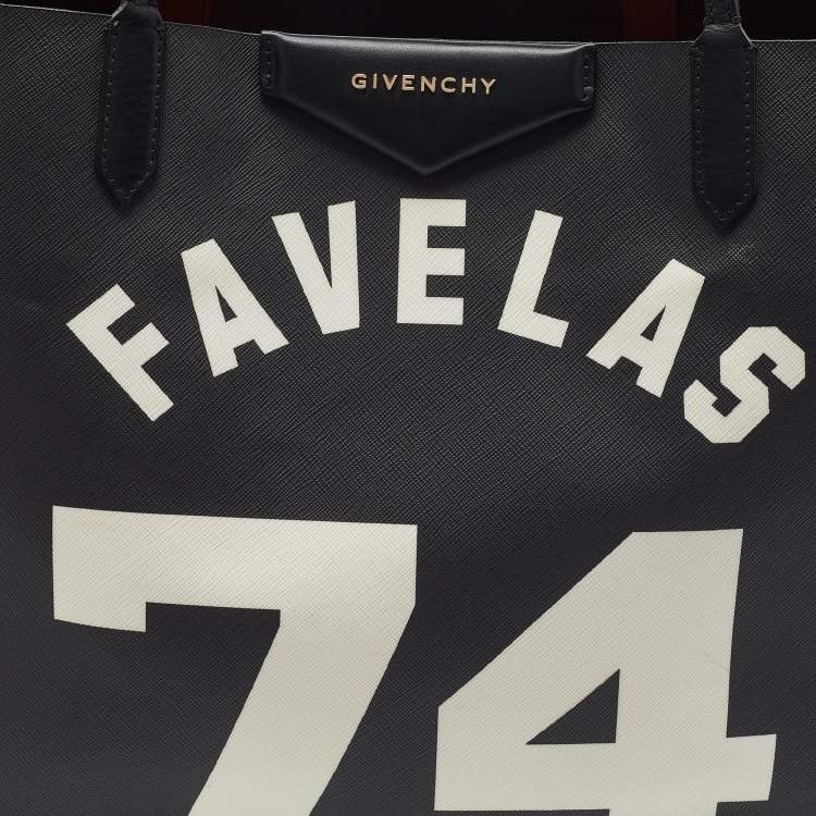 Pre Owned Givenchy Black Coated Canvas and Leather Favelas 74 Shopper Tote