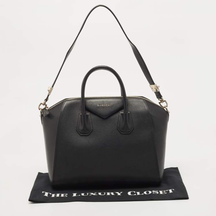 Pre Owned Givenchy Black Leather Medium Antigona Satchel
