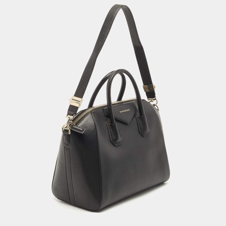 Pre Owned Givenchy Black Leather Medium Antigona Satchel