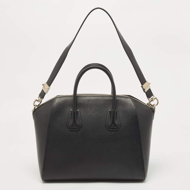 Pre Owned Givenchy Black Leather Medium Antigona Satchel