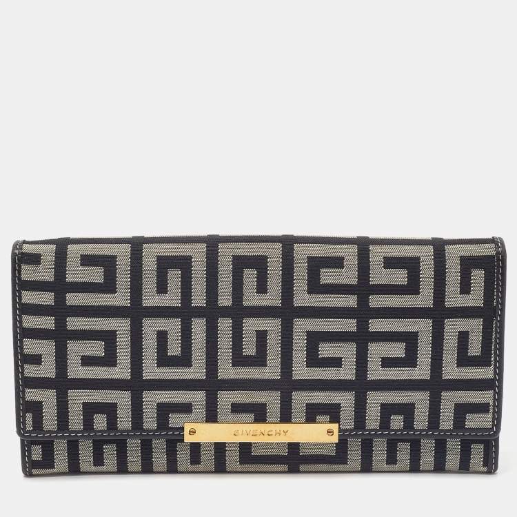 Givenchy Black/Grey Monogram Canvas and Leather Continental Wallet