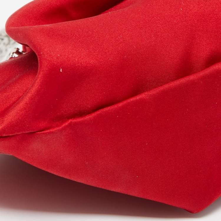 Pre Owned Givenchy Red Satin Mini Kenny Shoulder Bag