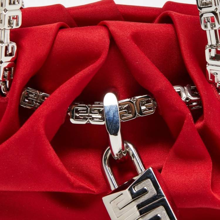 Pre Owned Givenchy Red Satin Mini Kenny Shoulder Bag