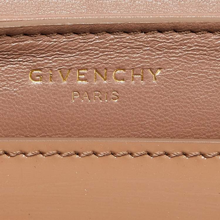 Pre Owned Givenchy Beige Watersnake Leather and Patent Leather Medium Obsedia Tote