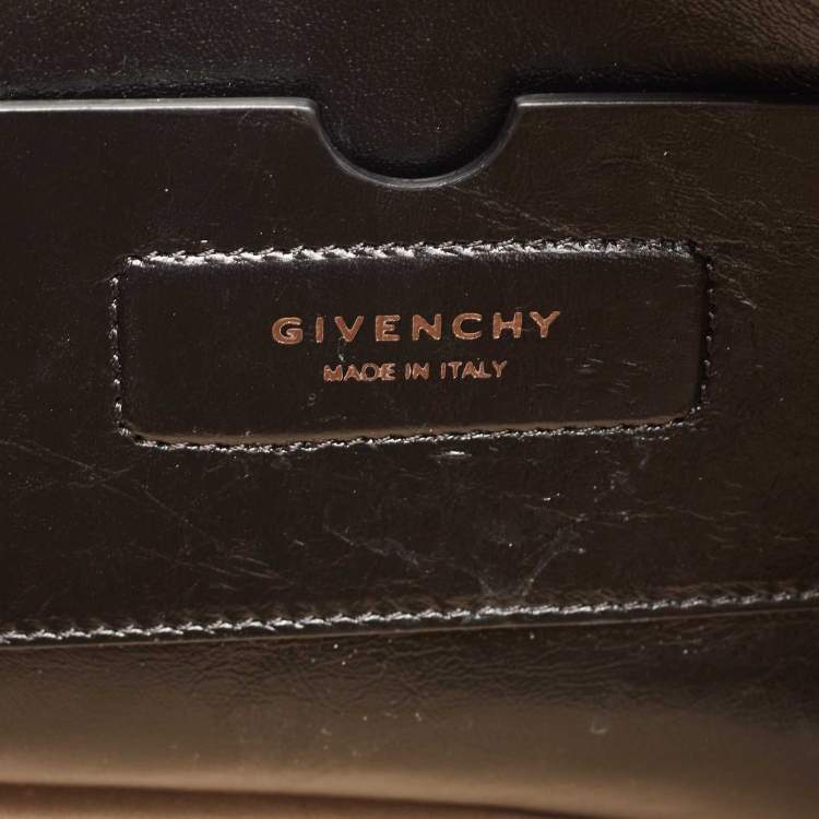 Pre Owned Givenchy Black Glossy Leather Studded Antigona Soft Satchel