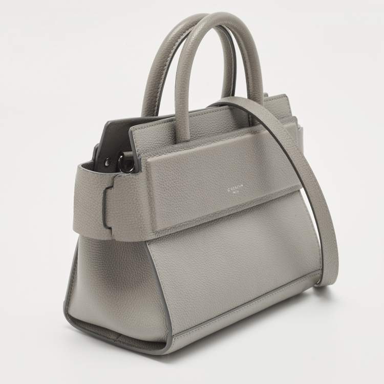 Pre Owned Givenchy Grey Leather Mini Horizon Tote