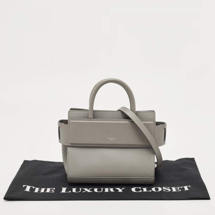 Pre Owned Givenchy Grey Leather Mini Horizon Tote