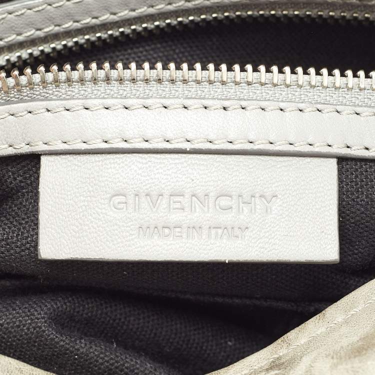 Pre Owned Givenchy Grey Leather Medium Pandora Top Handle Bag