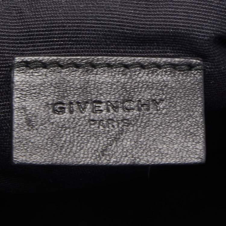 Pre Owned Givenchy White/Black Faux Fur GV3 Wristlet Pouch