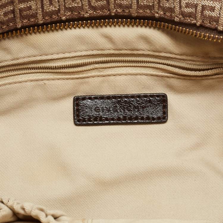 Pre Owned Givenchy Brown/Beige Monogram Fabric and Patent Leather Tote