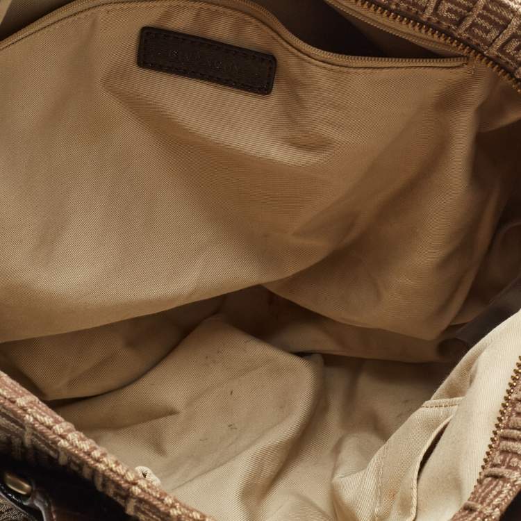 Pre Owned Givenchy Brown/Beige Monogram Fabric and Patent Leather Tote