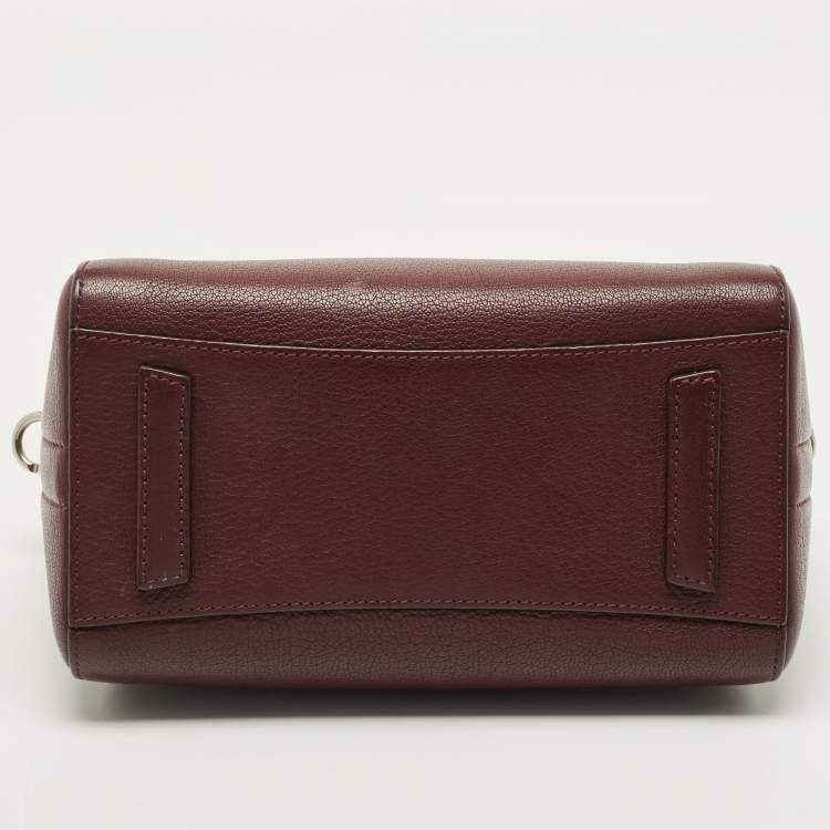 Pre Owned Givenchy Burgundy Leather Mini Antigona Satchel