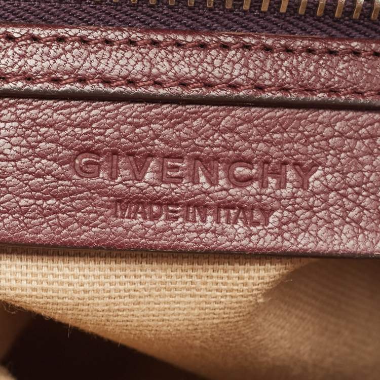 Pre Owned Givenchy Burgundy Leather Mini Antigona Satchel