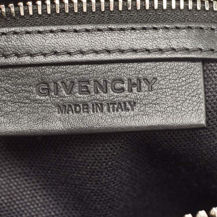 Pre Owned Givenchy Black Leather and Velvet Small Devore Antigona Satchel