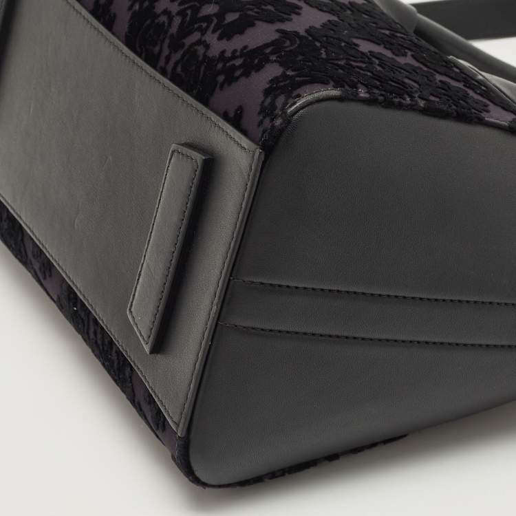 Pre Owned Givenchy Black Leather and Velvet Small Devore Antigona Satchel