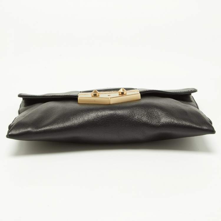 Pre Owned Givenchy Black Leather Envelope Antigona Clutch