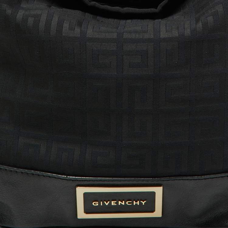Pre Owned Givenchy Black Monogram Canvas and Leather Bucket Hobo