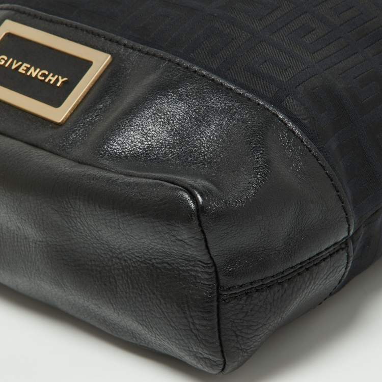 Pre Owned Givenchy Black Monogram Canvas and Leather Bucket Hobo