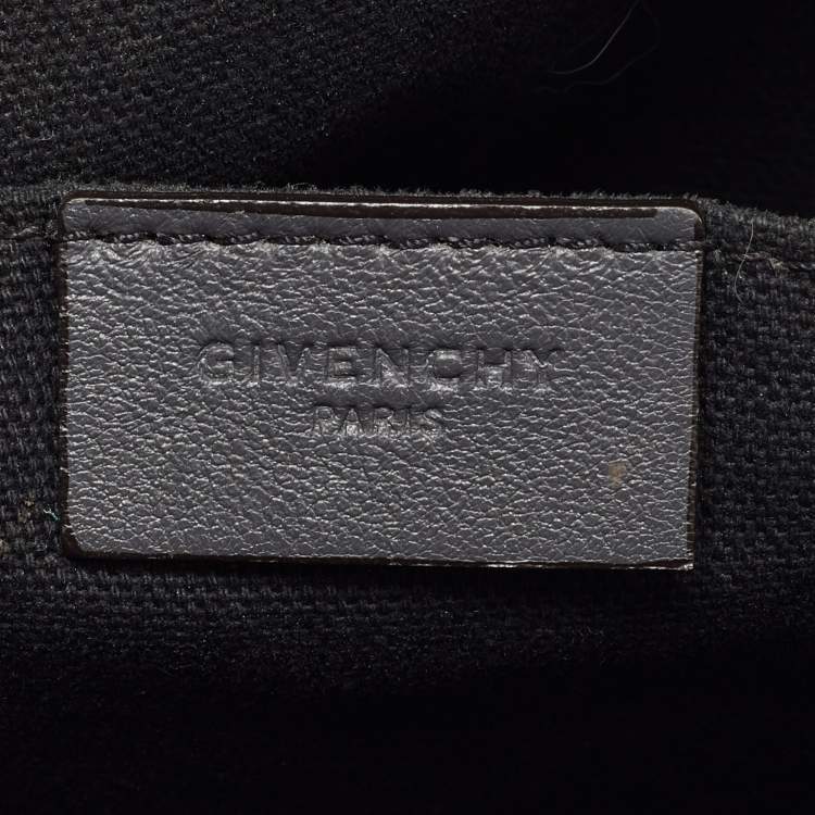 Pre Owned Givenchy Grey Croc Embossed Leather Medium Antigona Pouch