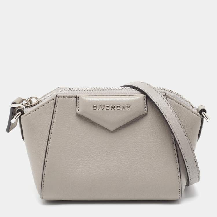 Givenchy Antigona Nano Leather Crossbody Bag in Grey