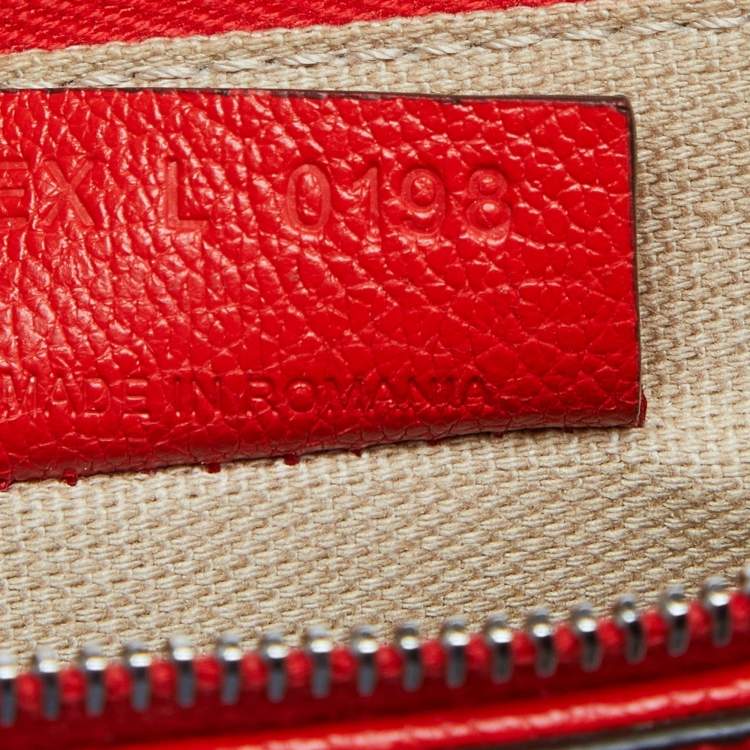 Pre Owned Givenchy Red Leather Antigona Zip Clutch