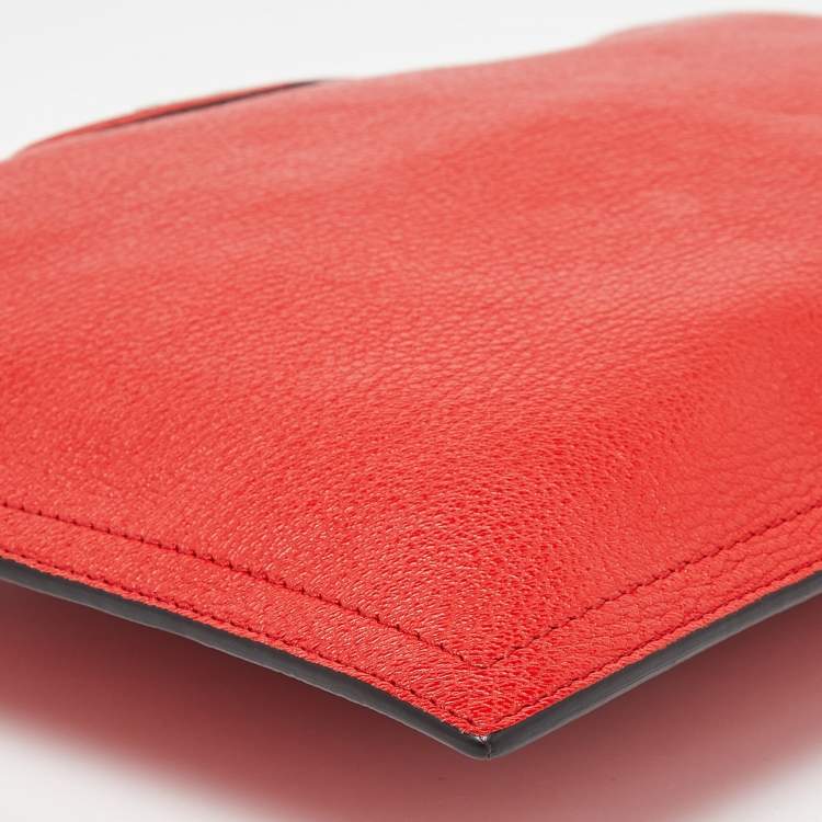Pre Owned Givenchy Red Leather Antigona Zip Clutch