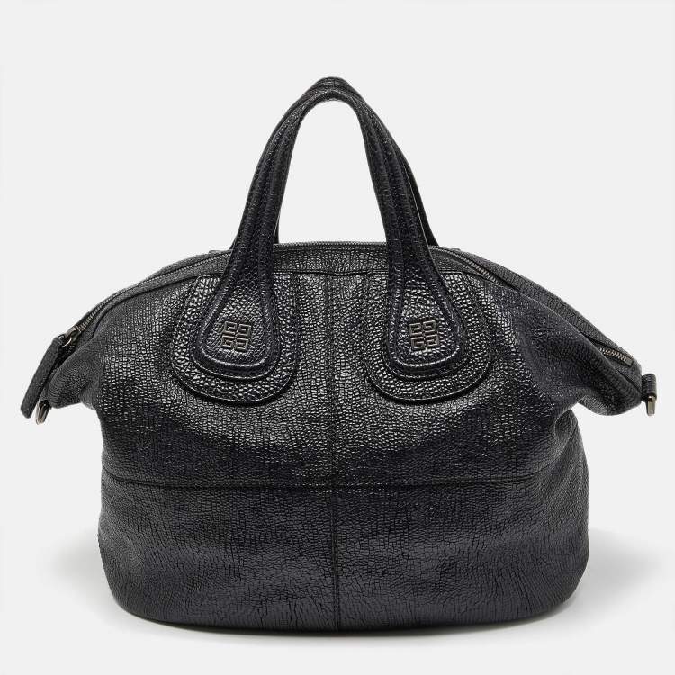 Pre Owned Givenchy Black Leather Medium Nightingale Satchel