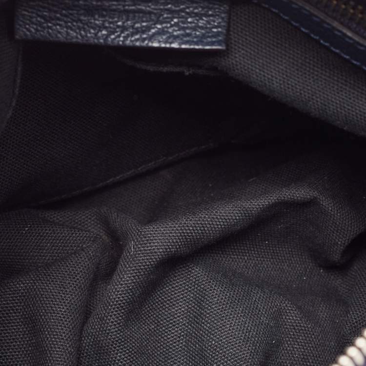 Pre Owned Givenchy Two Tone Blue Nylon and Leather Medium Pandora Box Crossbody Bag