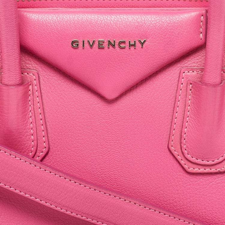 Pre Owned Givenchy Magenta Leather Small Antigona Satchel