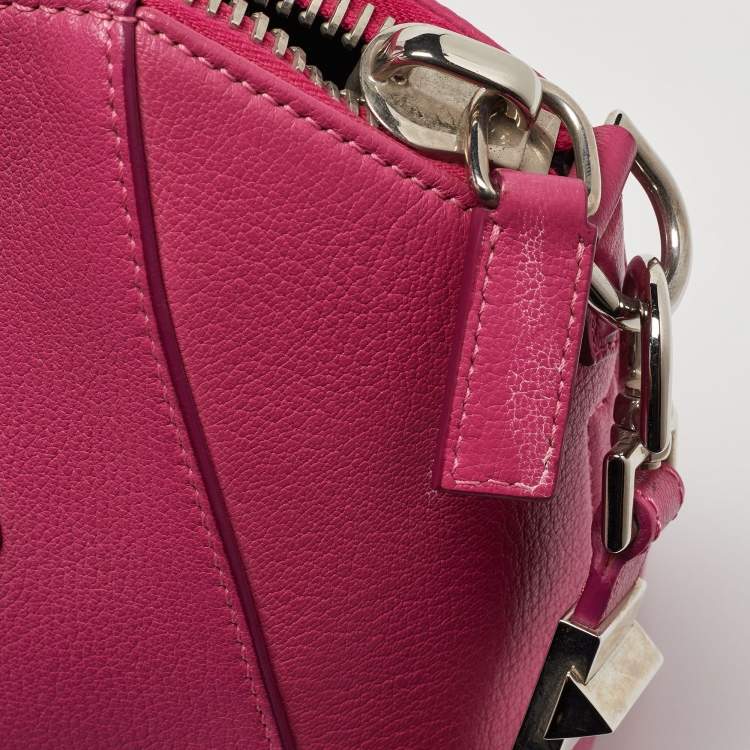 Pre Owned Givenchy Magenta Leather Small Antigona Satchel