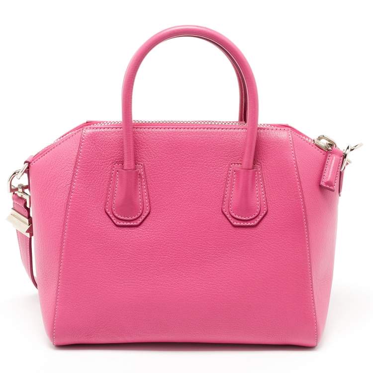 Pre Owned Givenchy Magenta Leather Small Antigona Satchel