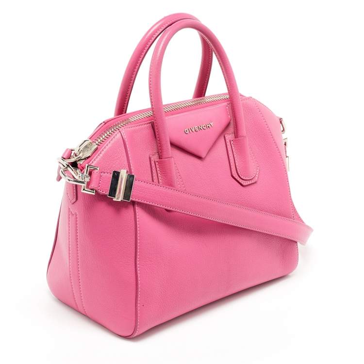 Pre Owned Givenchy Magenta Leather Small Antigona Satchel