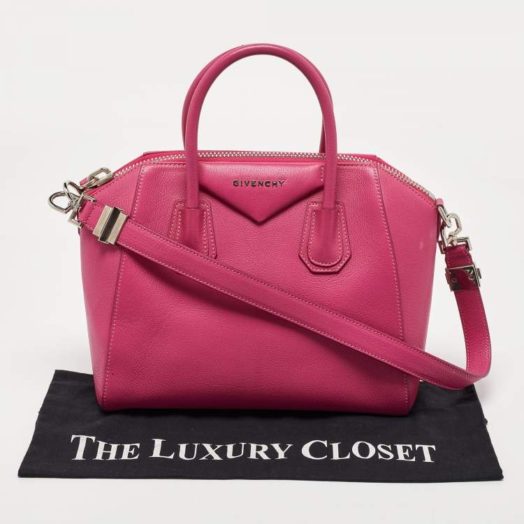 Pre Owned Givenchy Magenta Leather Small Antigona Satchel