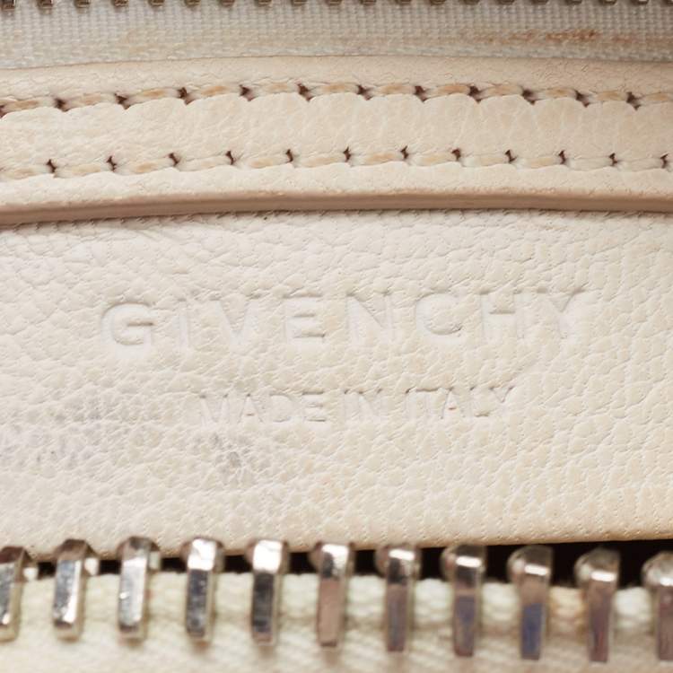 Pre Owned Givenchy Off White Leather Mini Antigona Satchel