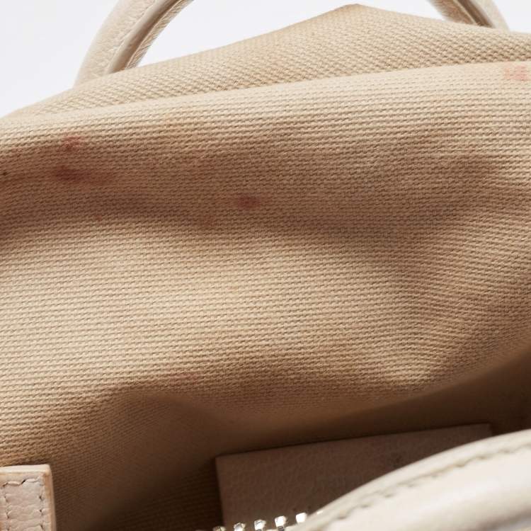 Pre Owned Givenchy Off White Leather Mini Antigona Satchel