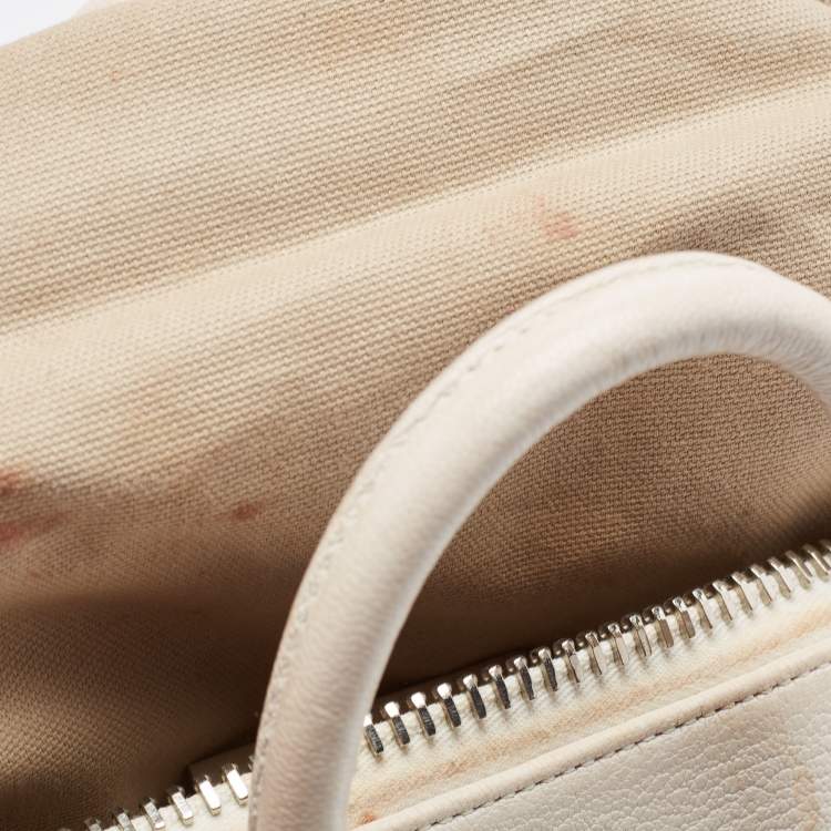 Pre Owned Givenchy Off White Leather Mini Antigona Satchel