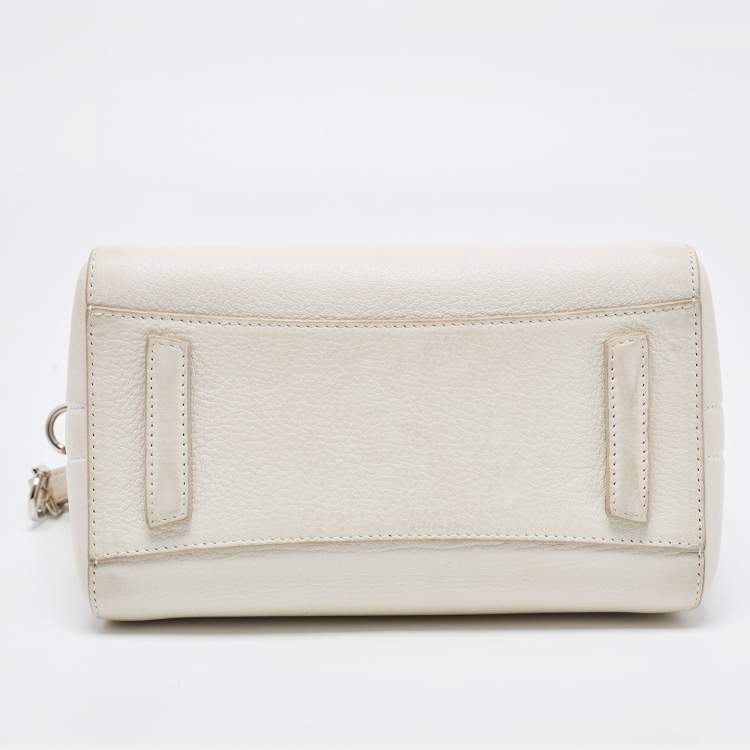 Pre Owned Givenchy Off White Leather Mini Antigona Satchel