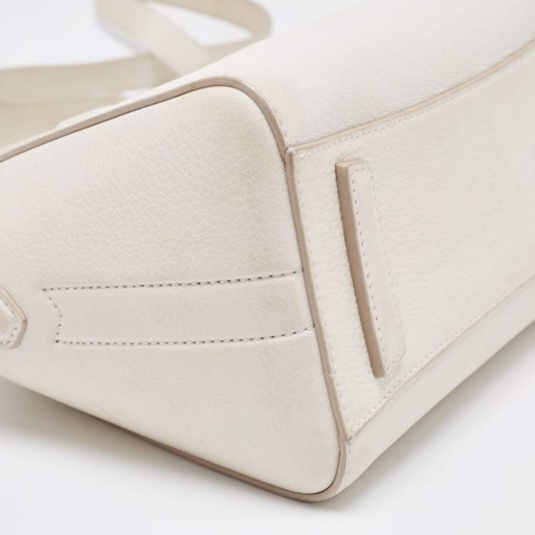 Pre Owned Givenchy Off White Leather Mini Antigona Satchel