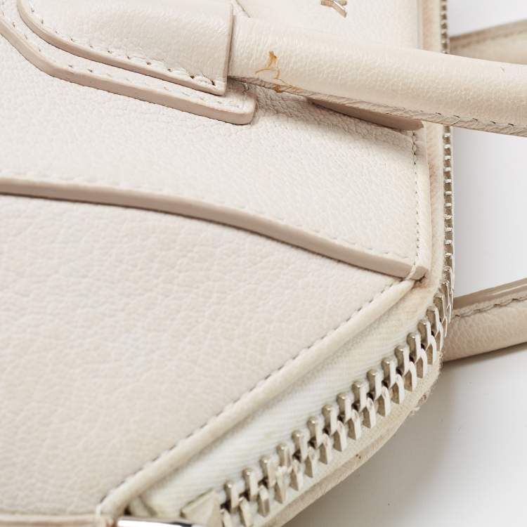 Pre Owned Givenchy Off White Leather Mini Antigona Satchel