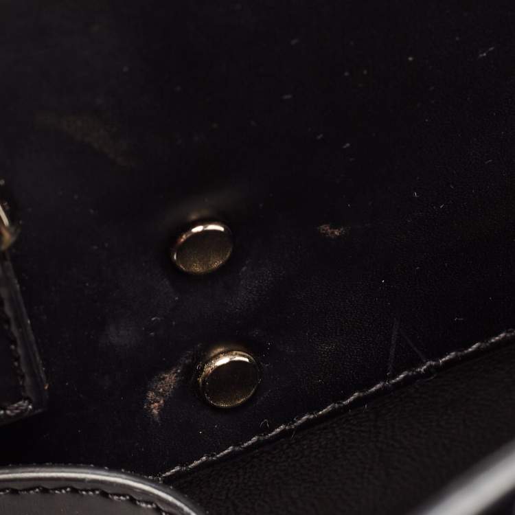 Pre Owned Givenchy Black Leather Mini Horizon Tote