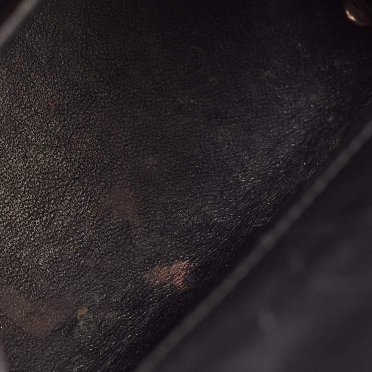 Pre Owned Givenchy Black Leather Mini Horizon Tote